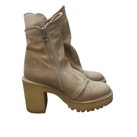 Free People Jack Zip Boot Block Heel Leather Ankle Boots Size 6 - Picture 2 of 8